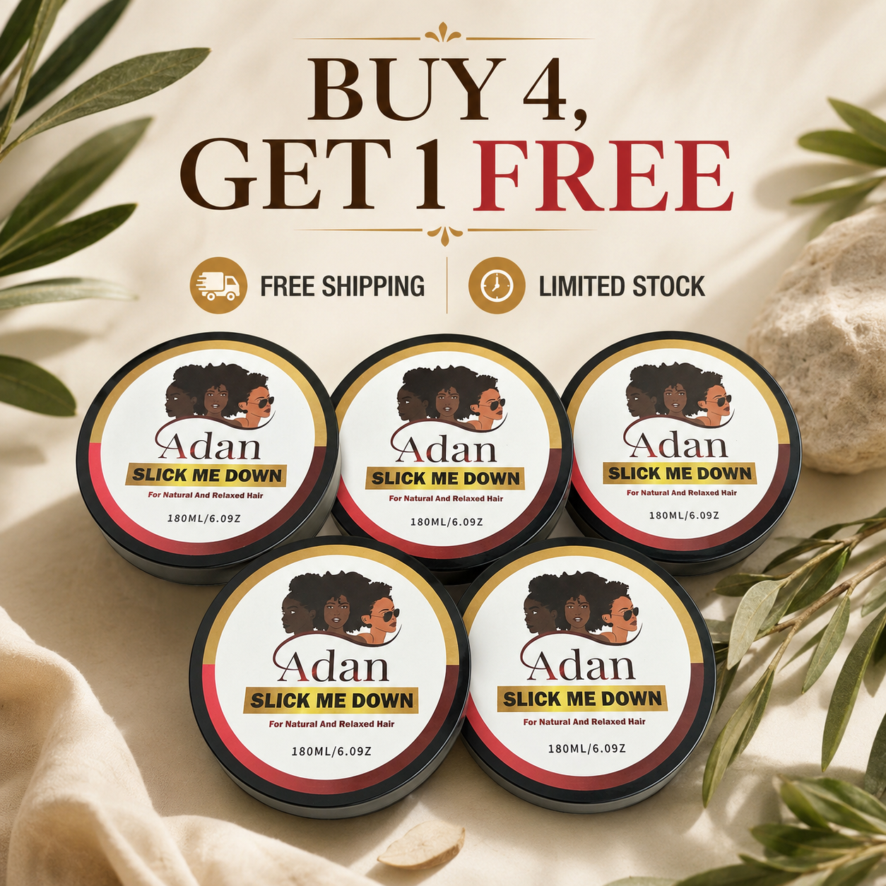 Adan Bestie Bundle: 5 Slick Me Down Jars – 1 Free