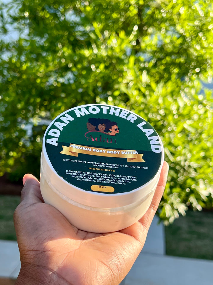 Adan Mother Land Body Butter with BATANA SKin REPAIR BUTTER NO FRAGRANCE OILS ONLY ESSENTIAL OILS