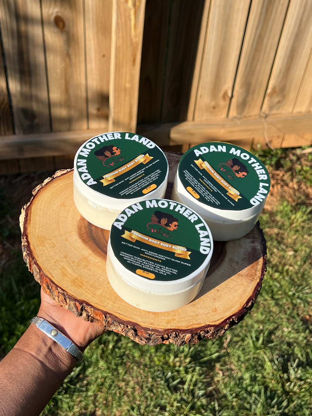 Adan Mother Land Body Butter with BATANA SKin REPAIR BUTTER NO FRAGRANCE OILS ONLY ESSENTIAL OILS