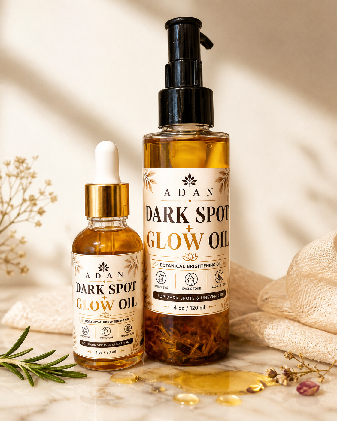 Adan Body Glow + Brightening Oil | Botanical Skin Repair Oil