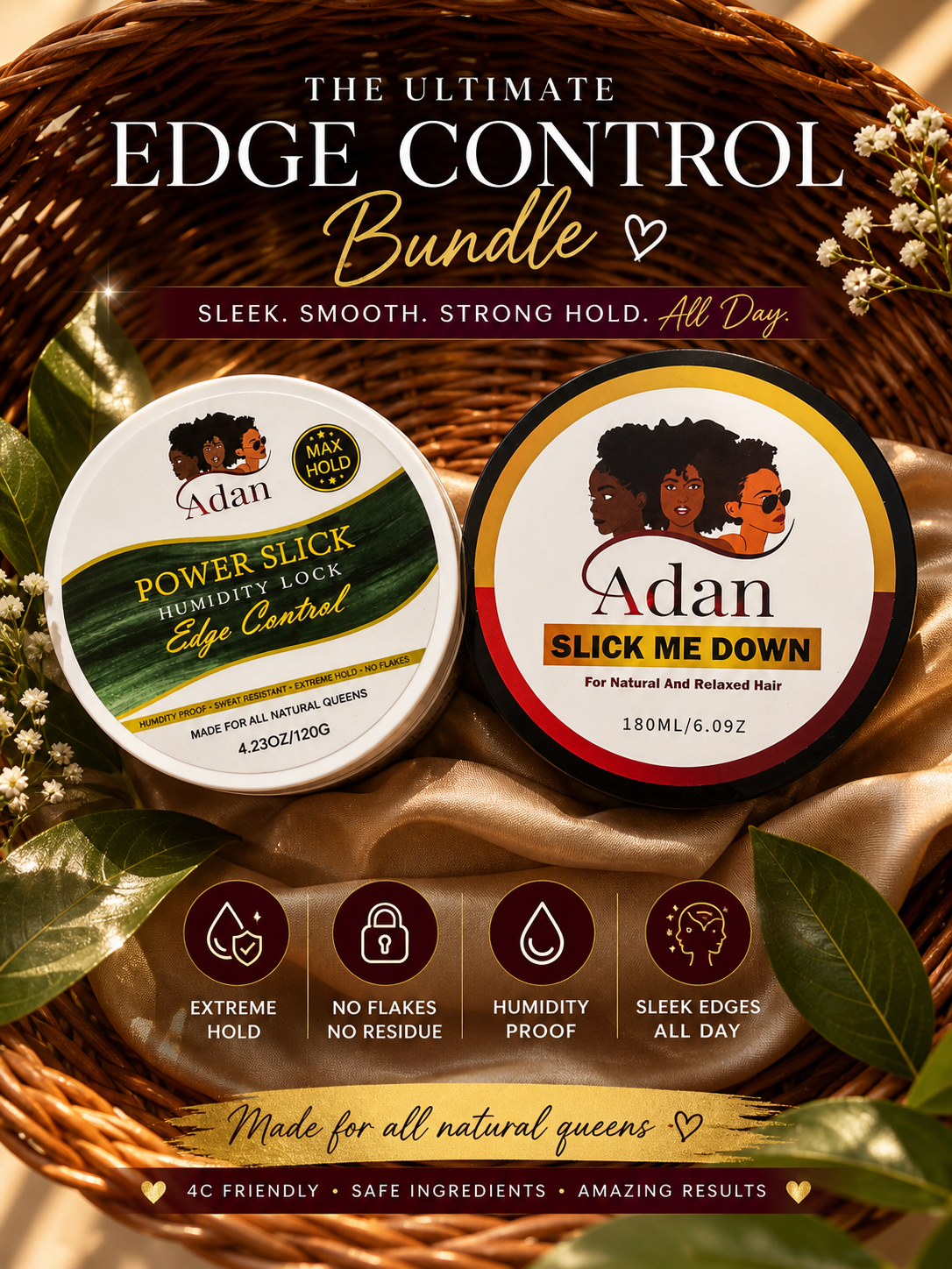 The Perfect Combo for slicked hair (two products)